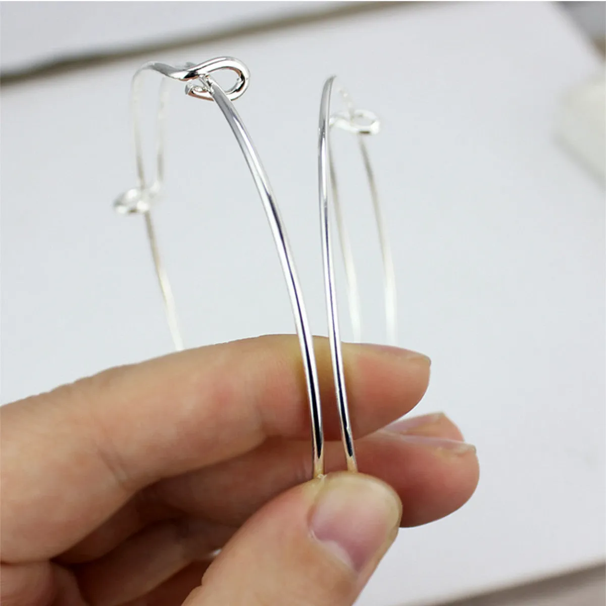 10/20Pcs Silver Plated Expandable Adjustable Bulk Wire Wrapped Bangle Bracelet