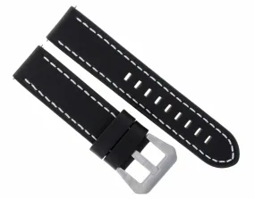 22MM LEATHER WATCH BAND STRAP FOR BREITLING NAVITIMER SUPER OCEAN BLACK WS LONG