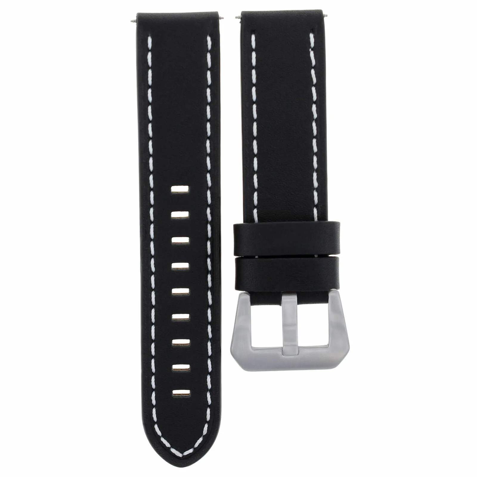 22MM LEATHER WATCH BAND STRAP FOR BREITLING NAVITIMER SUPER OCEAN BLACK WS LONG