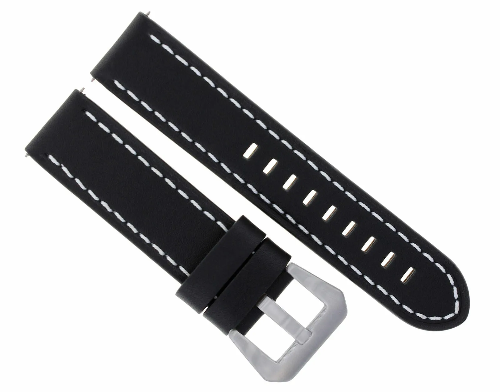 22MM LEATHER WATCH BAND STRAP FOR BREITLING NAVITIMER SUPER OCEAN BLACK WS LONG
