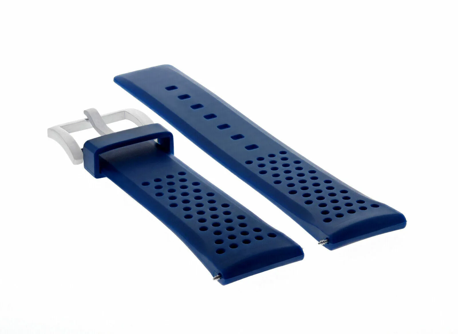 22MM SOFT RUBBER BAND STRAP FOR TAG HEUER CARRERA MONACO CALIRE 7 16 1887 BLUE