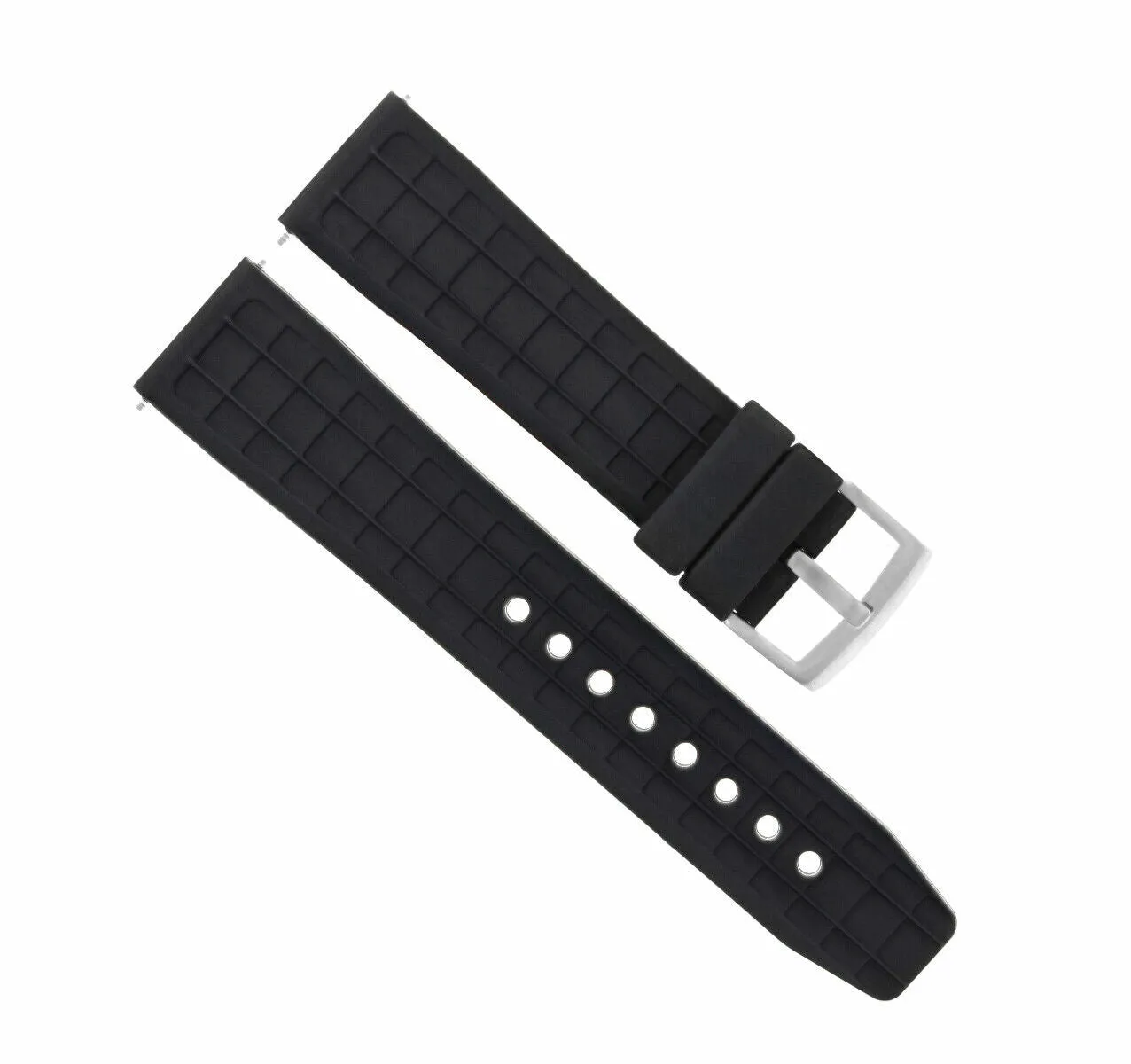 22MM SOFT RUBBER DIVER WATCH STRAP BAND FOR OMEGA SEAMASTER PLANET OCEAN BLACK