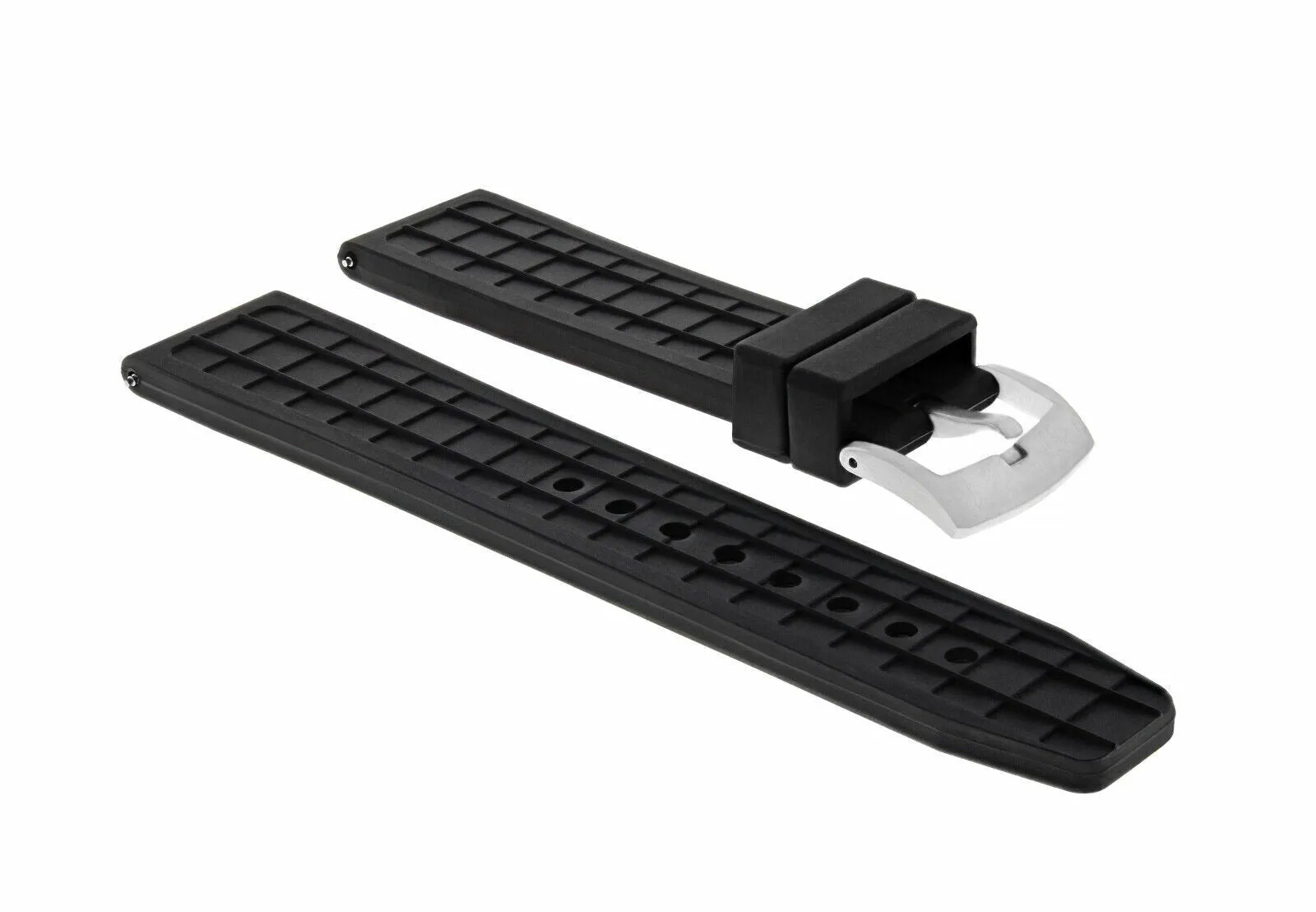 22MM SOFT RUBBER DIVER WATCH STRAP BAND FOR OMEGA SEAMASTER PLANET OCEAN BLACK