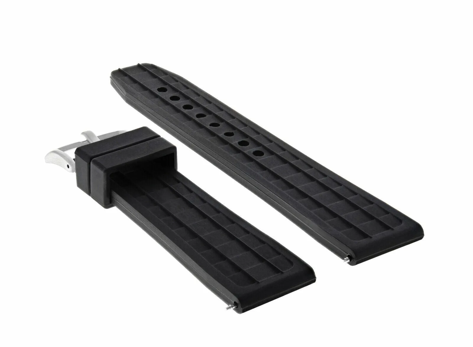 22MM SOFT RUBBER DIVER WATCH STRAP BAND FOR OMEGA SEAMASTER PLANET OCEAN BLACK