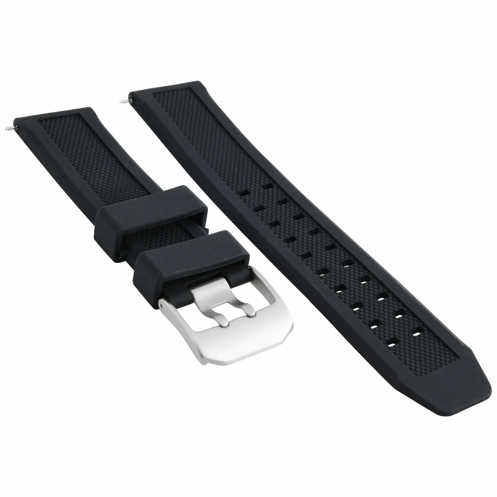 23MM RUBBER WATCH BAND STRAP BASIS PEAK ULTIMATE FITNESS WATCH BLACK TOP QUALITY