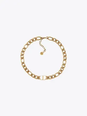 30 Montaigne CD Logo Choker Necklace Antique Gold