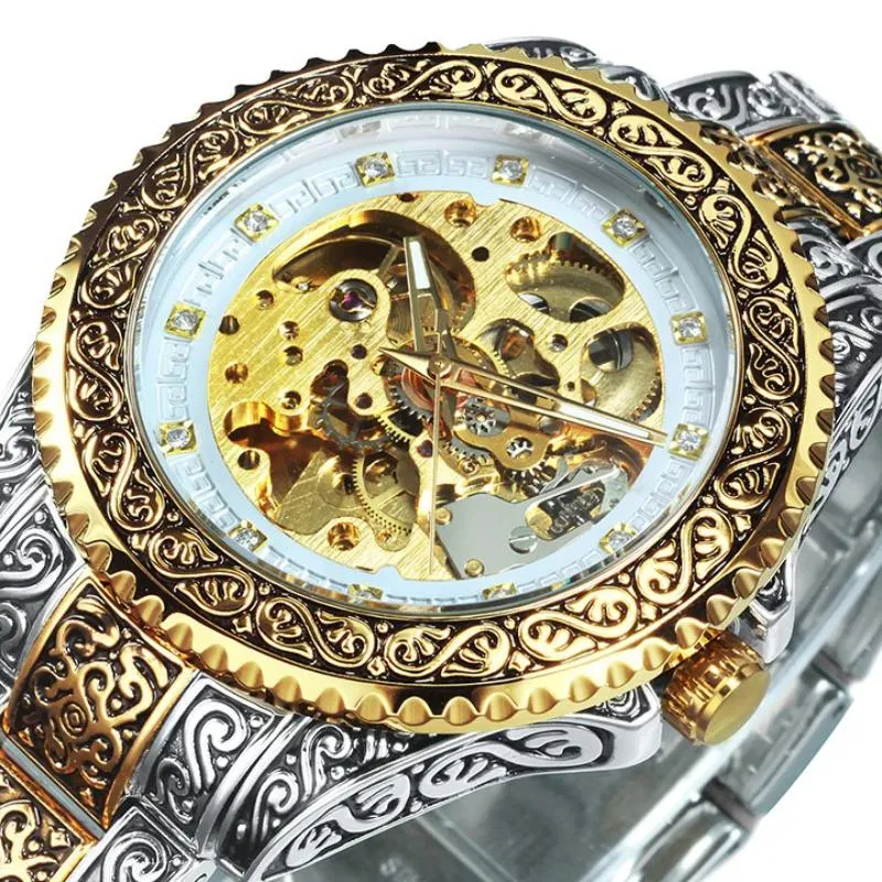 3D Vintage Royal Engraved Fashion Automatic Watches