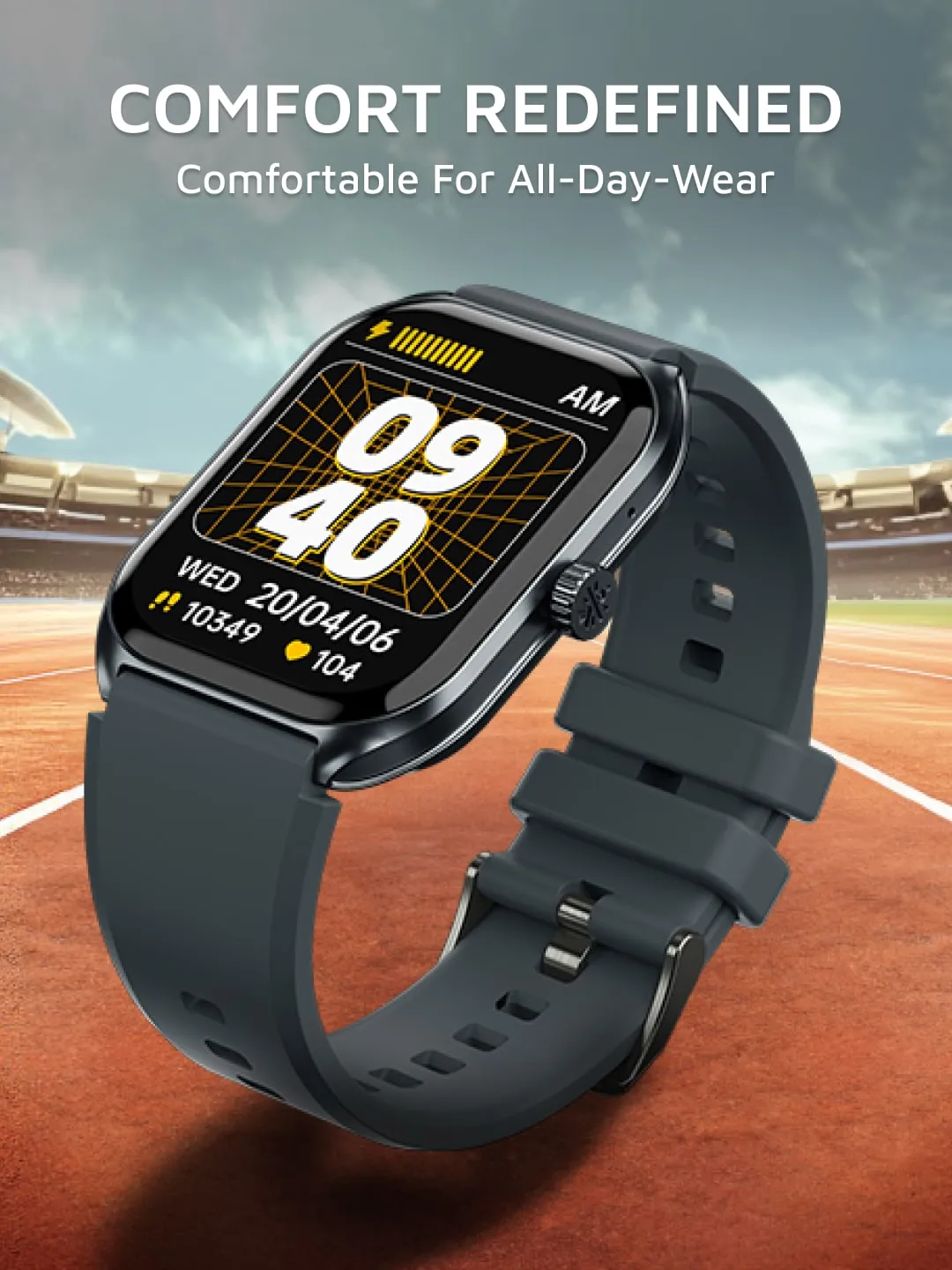 Ace X1 2.04" Amoled Display,1000 NITS, Sleek & Premium Smartwatch (Charcoal Grey)