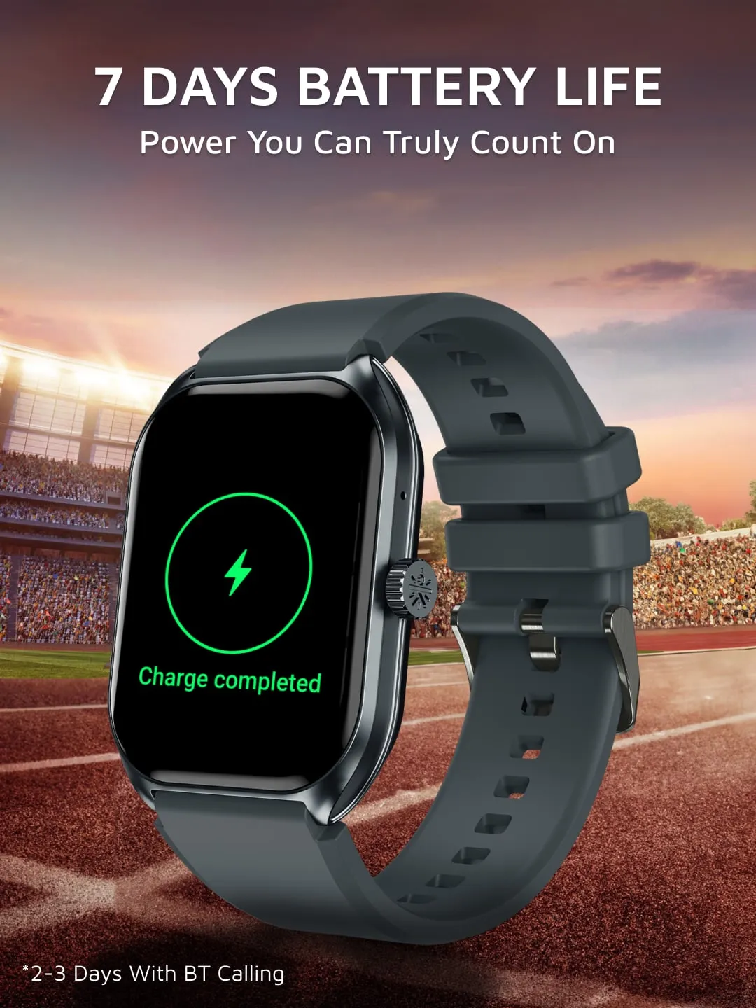 Ace X1 2.04" Amoled Display,1000 NITS, Sleek & Premium Smartwatch (Charcoal Grey)