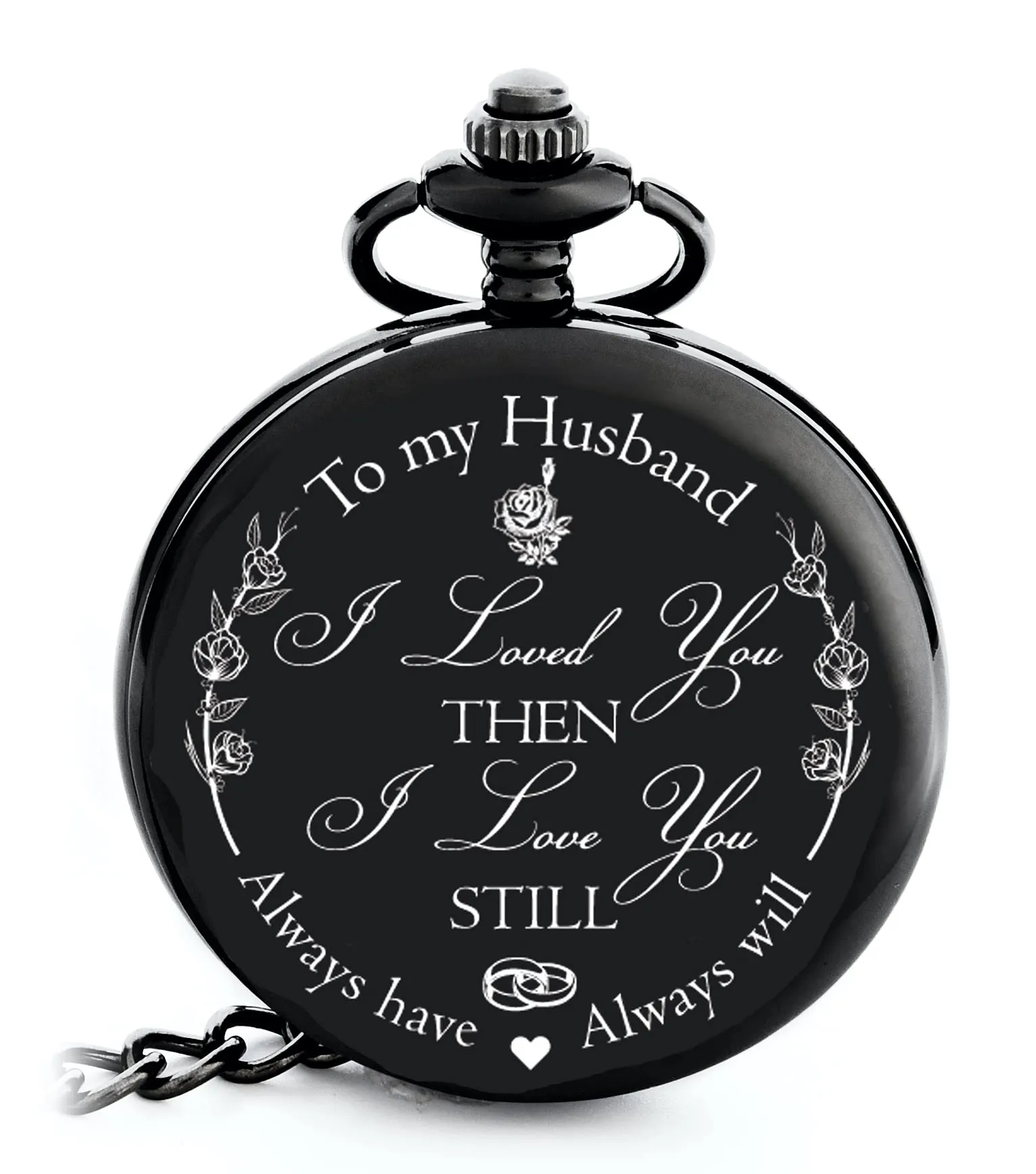 Anniversary Gift's for Him I Anniversary Gift' for Husband - Engraved ‘to My Husband’ Pocket Watch | I Love You Gift for Husband for Birthday I Valentines I Anniversary for Men
