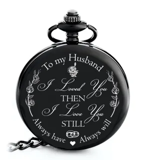 Anniversary Gift's for Him I Anniversary Gift' for Husband - Engraved ‘to My Husband’ Pocket Watch | I Love You Gift for Husband for Birthday I Valentines I Anniversary for Men