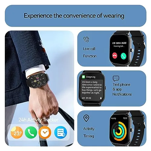 anyloop Smart Watch for Men and Women, 2.02'' Activity Tracker and Smartwatches, 100  Sport Modes Fitness Tracker with IP68 Waterproof Heart Rate Sleep Monitor Compatible with Android&iOS