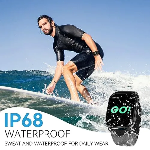 anyloop Smart Watch for Men and Women, 2.02'' Activity Tracker and Smartwatches, 100  Sport Modes Fitness Tracker with IP68 Waterproof Heart Rate Sleep Monitor Compatible with Android&iOS
