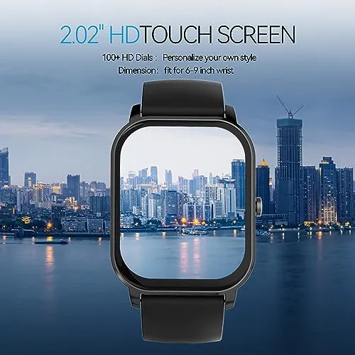 anyloop Smart Watch for Men and Women, 2.02'' Activity Tracker and Smartwatches, 100  Sport Modes Fitness Tracker with IP68 Waterproof Heart Rate Sleep Monitor Compatible with Android&iOS