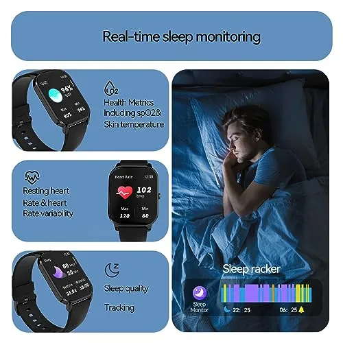 anyloop Smart Watch for Men and Women, 2.02'' Activity Tracker and Smartwatches, 100  Sport Modes Fitness Tracker with IP68 Waterproof Heart Rate Sleep Monitor Compatible with Android&iOS