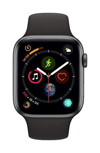 Apple Watch Series 4 44mm (GPS   Cellular) - Aluminiumgehäuse Space Grau Schwarz Sportarmband (Generalüberholt)