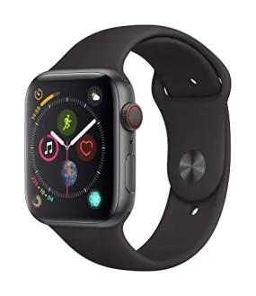 Apple Watch Series 4 44mm (GPS   Cellular) - Aluminiumgehäuse Space Grau Schwarz Sportarmband (Generalüberholt)