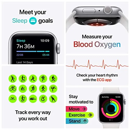 Apple Watch Series 6 (GPS, 44MM) Aluminiumgehäuse Space Grau Schwarz Sportarmband (Generalüberholt)