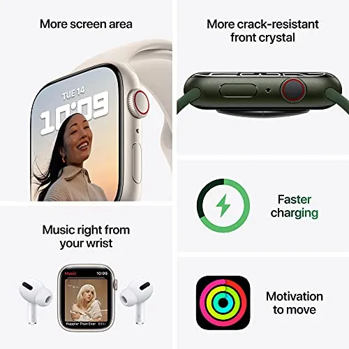 Apple Watch Series 7 [GPS   Cellular 45mm] Smart Watch w/Graphite Stainless Steel Case with Abyss Blue Sport Band. Fitness Tracker, Blood Oxygen & ECG Apps, Always-On Retina Display, Water Resistant