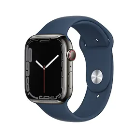 Apple Watch Series 7 [GPS   Cellular 45mm] Smart Watch w/Graphite Stainless Steel Case with Abyss Blue Sport Band. Fitness Tracker, Blood Oxygen & ECG Apps, Always-On Retina Display, Water Resistant