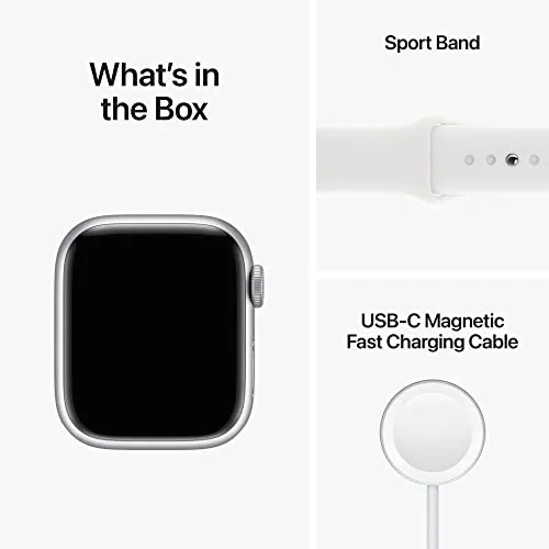 Apple Watch Series 8 [GPS   Cellular 41mm] Smart Watch w/Silver Aluminum Case with White Sport Band - S/M. Fitness Tracker, Blood Oxygen & ECG Apps, Always-On Retina Display, Water Resistant