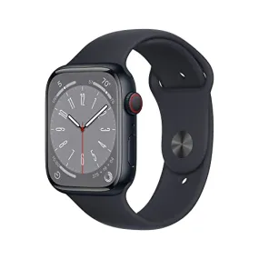 Apple Watch Series 8 [GPS   Cellular 45mm] Smart Watch w/Midnight Aluminum Case with Midnight Sport Band - S/M. Fitness Tracker, Blood Oxygen & ECG Apps, Always-On Retina Display, Water Resistant