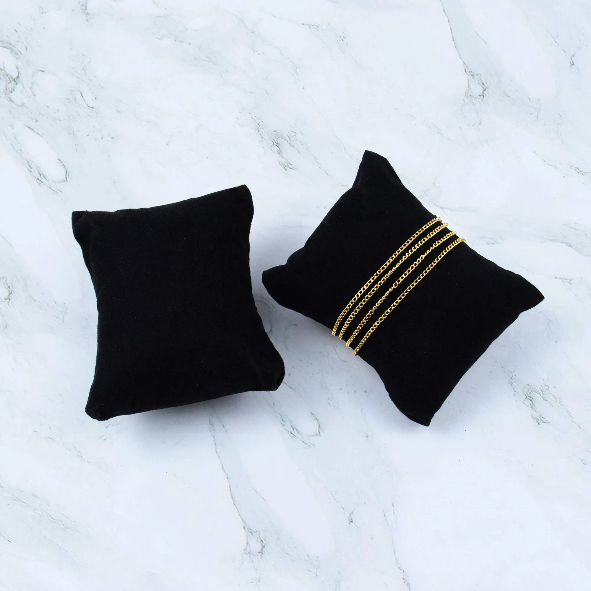 AUEAR, Velvet Bracelet Watch Pillow Black Jewelry Pillows Watch Bracelet Bangle Cushions Display Stand Set for Box (10 Pcs) 10 Pcs