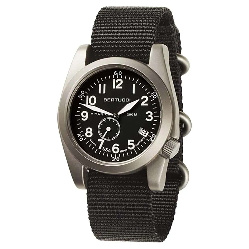 Bertucci A-11T Men's Black Dial Nylon Band Quartz Watch - 13333(2)