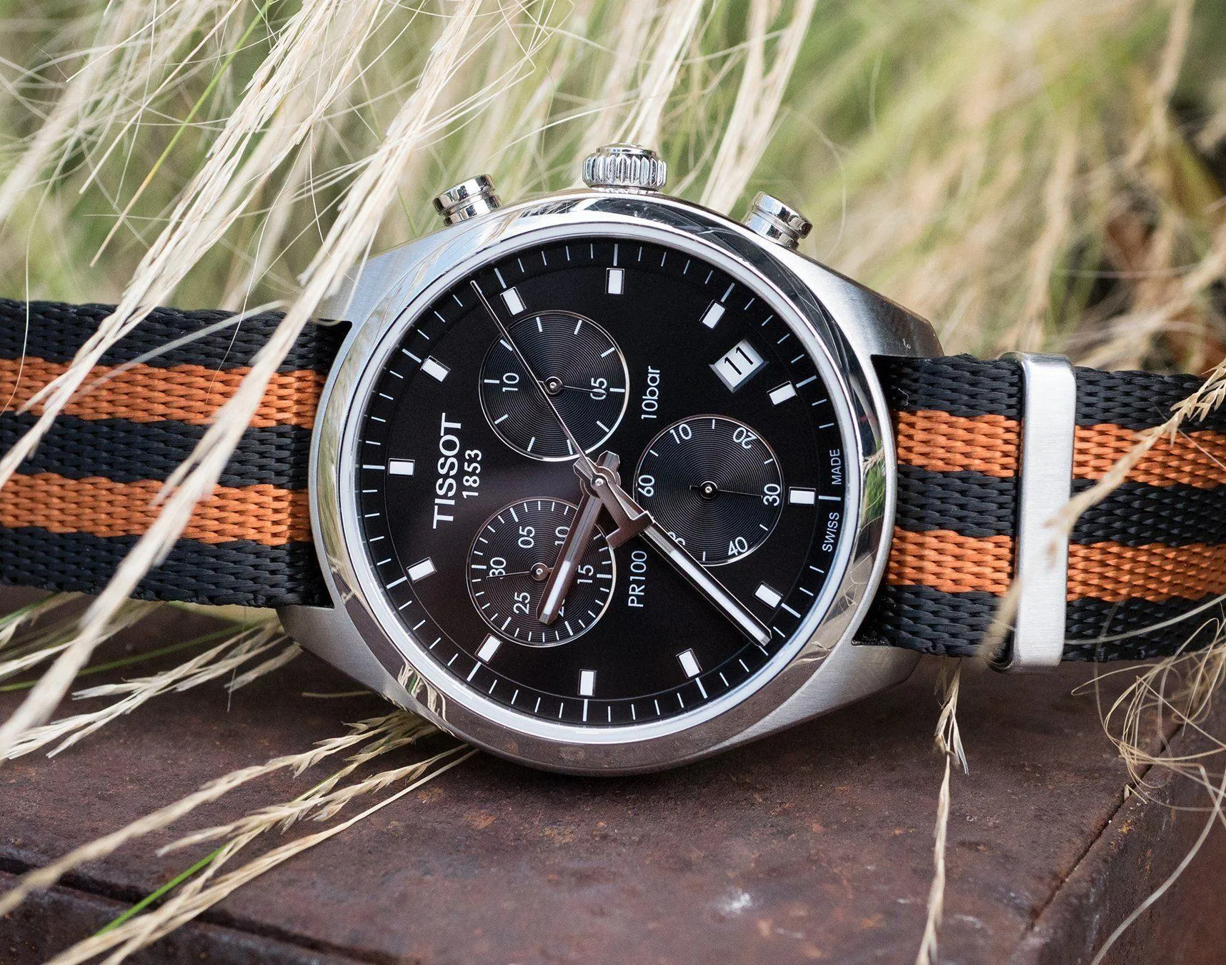 Black & Burnt Orange | Elite Nylon NATO® Style by Barton Watch Bands