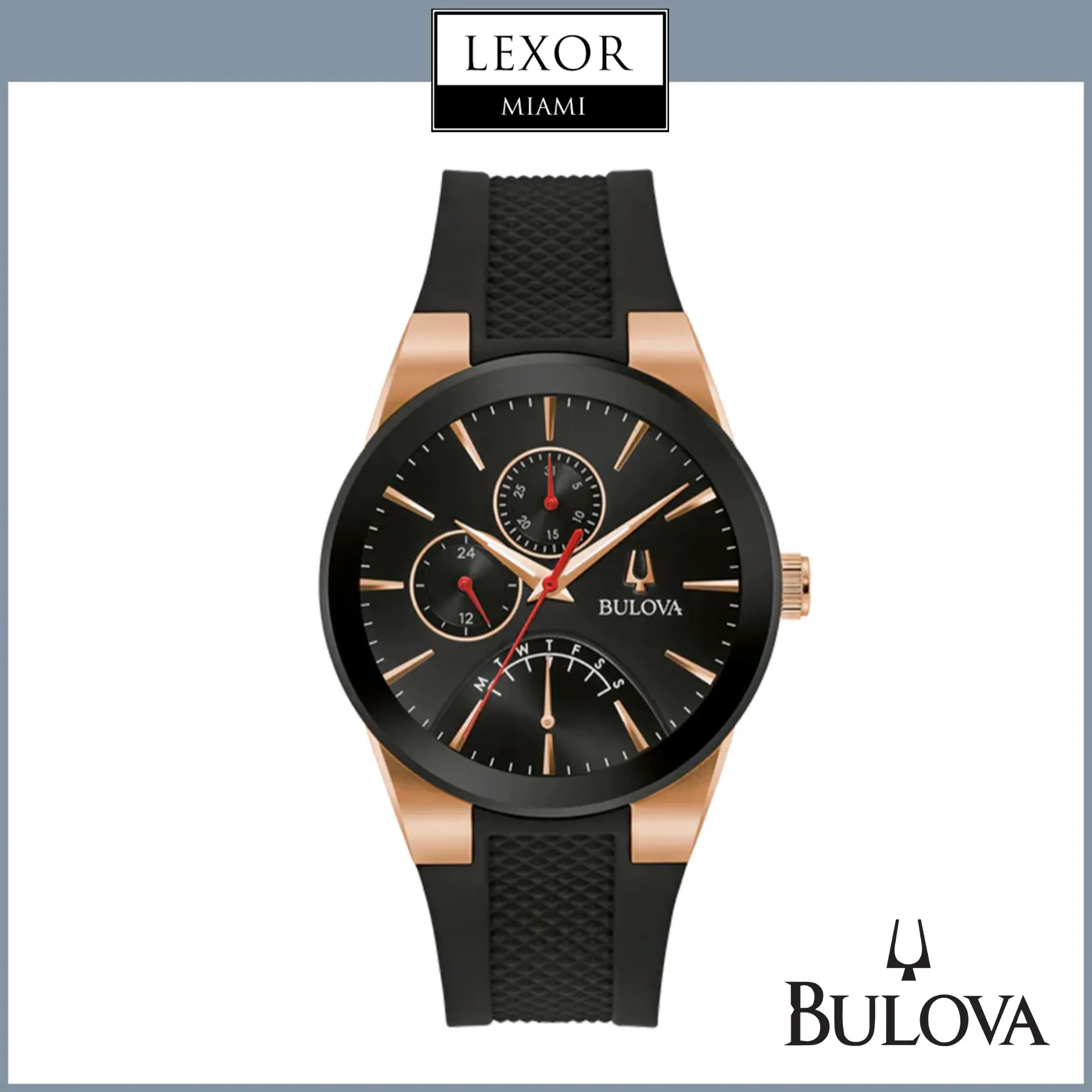 Bulova 97C111 Futuro Black Silicone Strap Men Watches