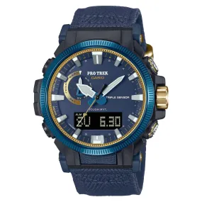 Casio Protrek Vintage Solar Leather Blue Dial Watch PRW61SS-2D