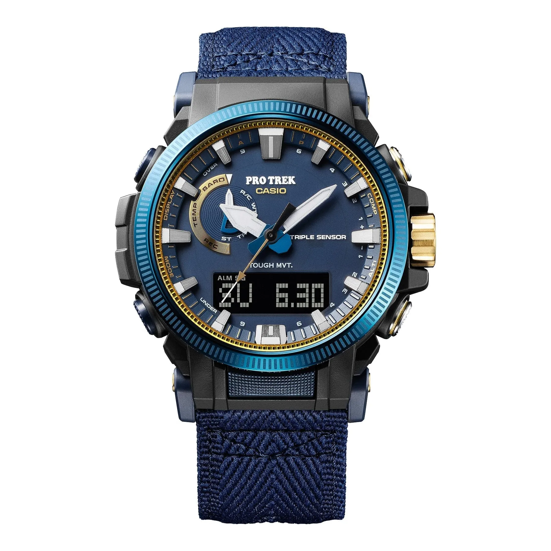 Casio Protrek Vintage Solar Leather Blue Dial Watch PRW61SS-2D