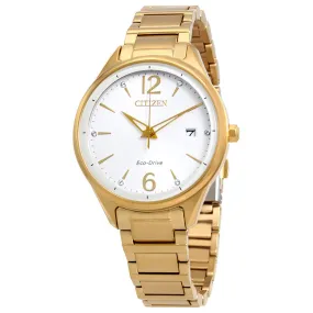 Citizen Chandler Crystal Eco-Drive Silver Dial Ladies Watch FE6102-53A