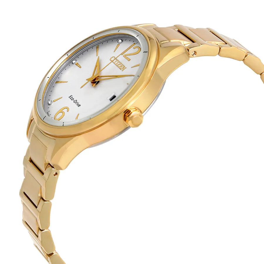Citizen Chandler Crystal Eco-Drive Silver Dial Ladies Watch FE6102-53A
