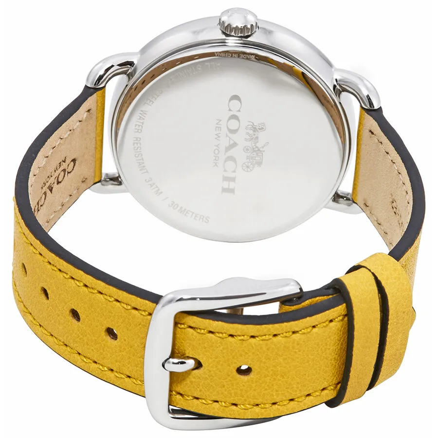 Coach Delancey Crystal White Dial Yellow Leather Ladies Watch 14502882