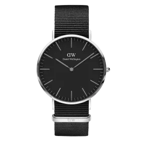 Daniel Wellington Classic 40 Cornwall Silver & Black Watch