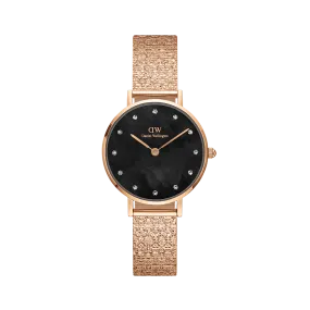Daniel Wellington Petite 28 Lumine Rose Gold Mother of Pearl Black Watch