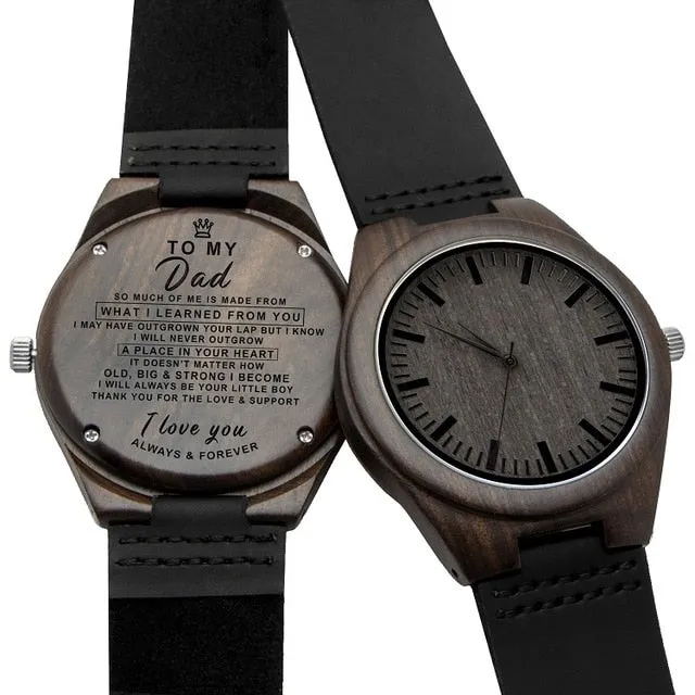 Engraved Wooden Watch