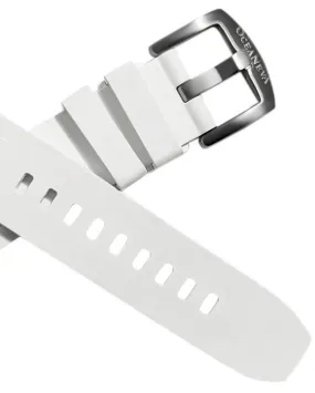 FKM White Rubber Strap - POLISHED Steel Buckle