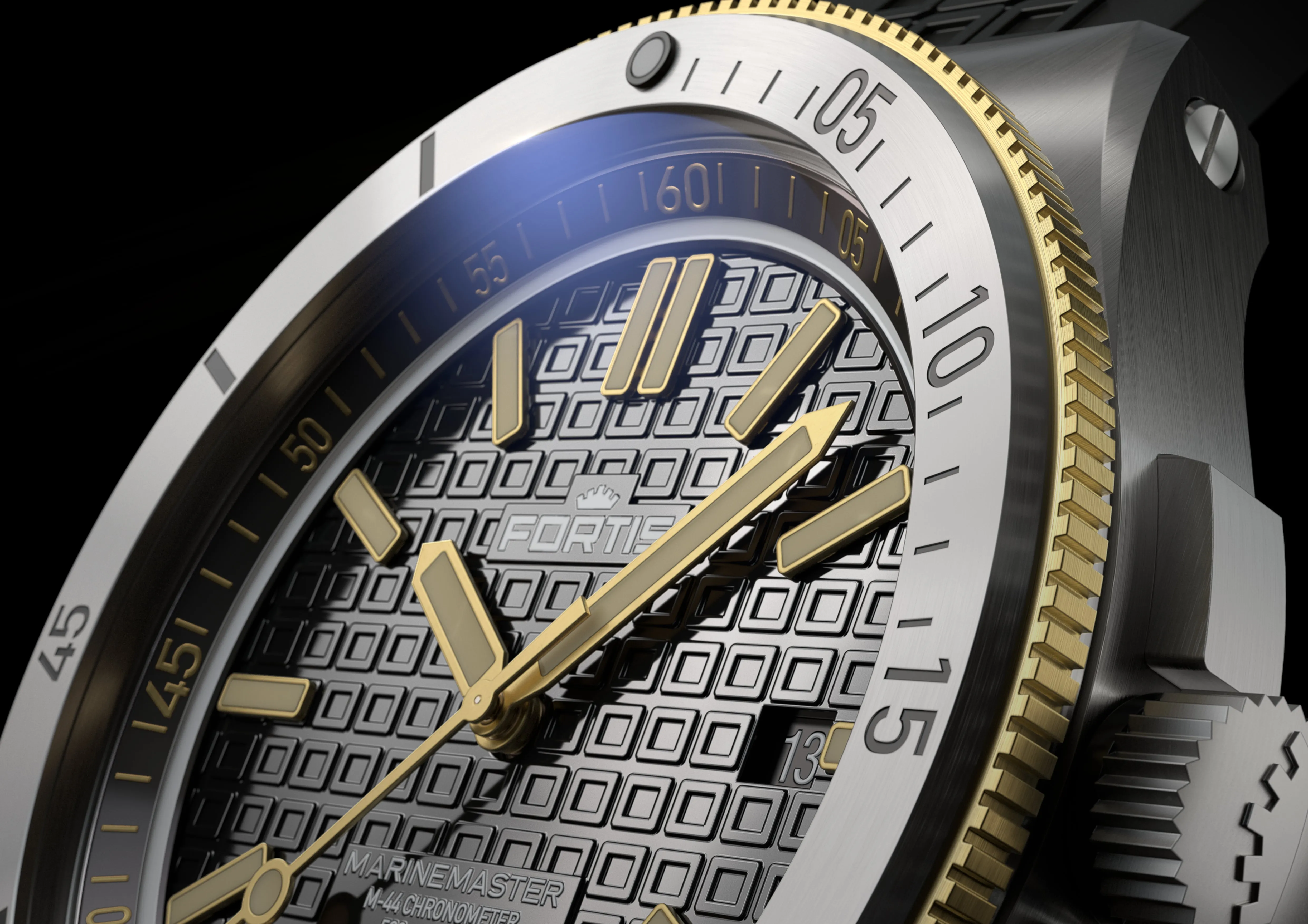 Fortis Marinemaster M 44 Black Resin Gold Limited Edition