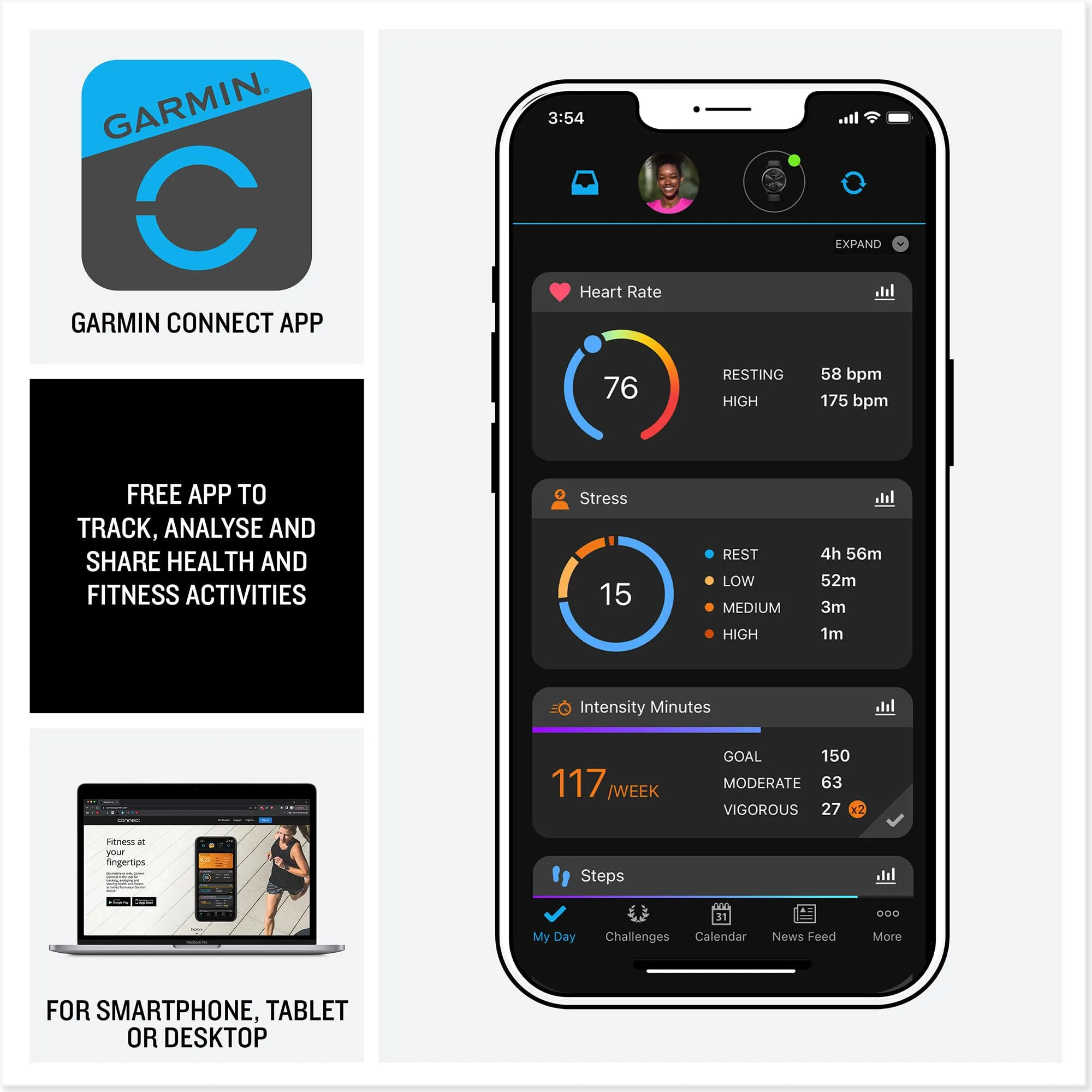 Garmin Forerunner 255 GPS 46mm Running Smartwatch, Lightweight, Advanced Training & Insights, Safety & Tracking Features, up to 14 days Battery Life, Slate Grey