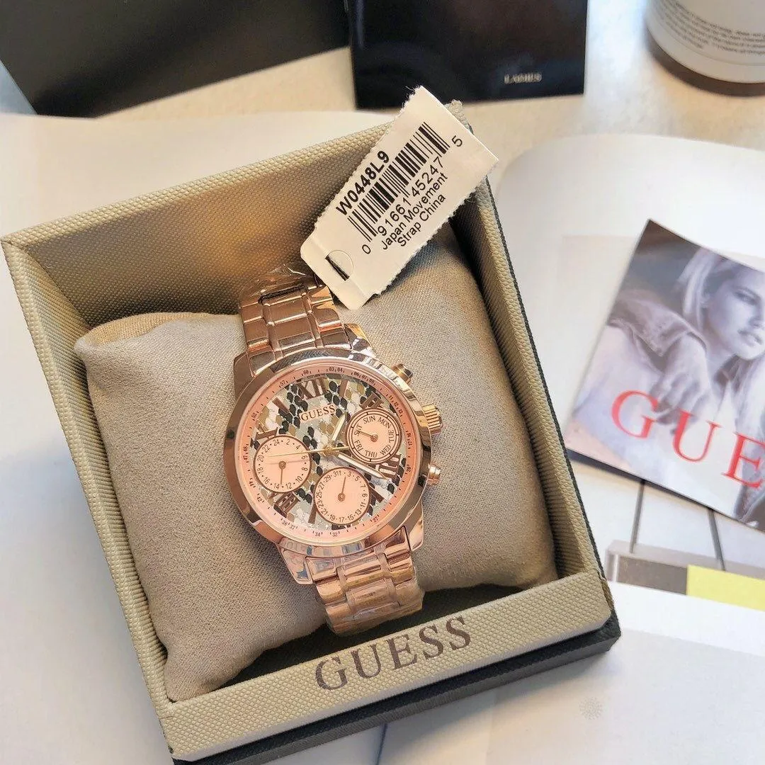 Guess Mini Sunrise Multi-Function Rose Gold Tone Ladies Watch W0448L9