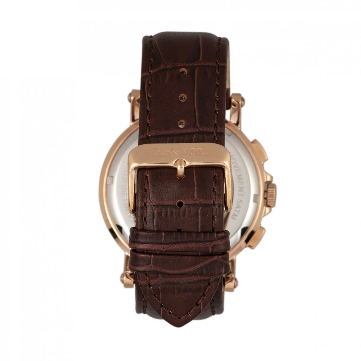 Heritor Automatic Kingsley Leather-Band Watch w/Day/Date