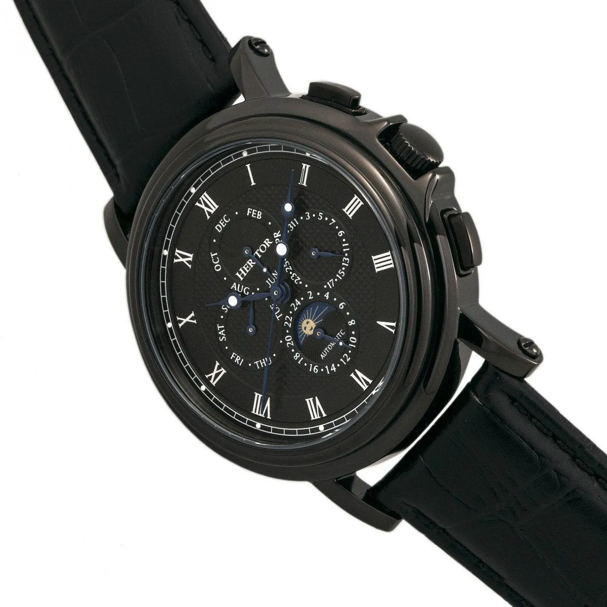 Heritor Automatic Kingsley Leather-Band Watch w/Day/Date