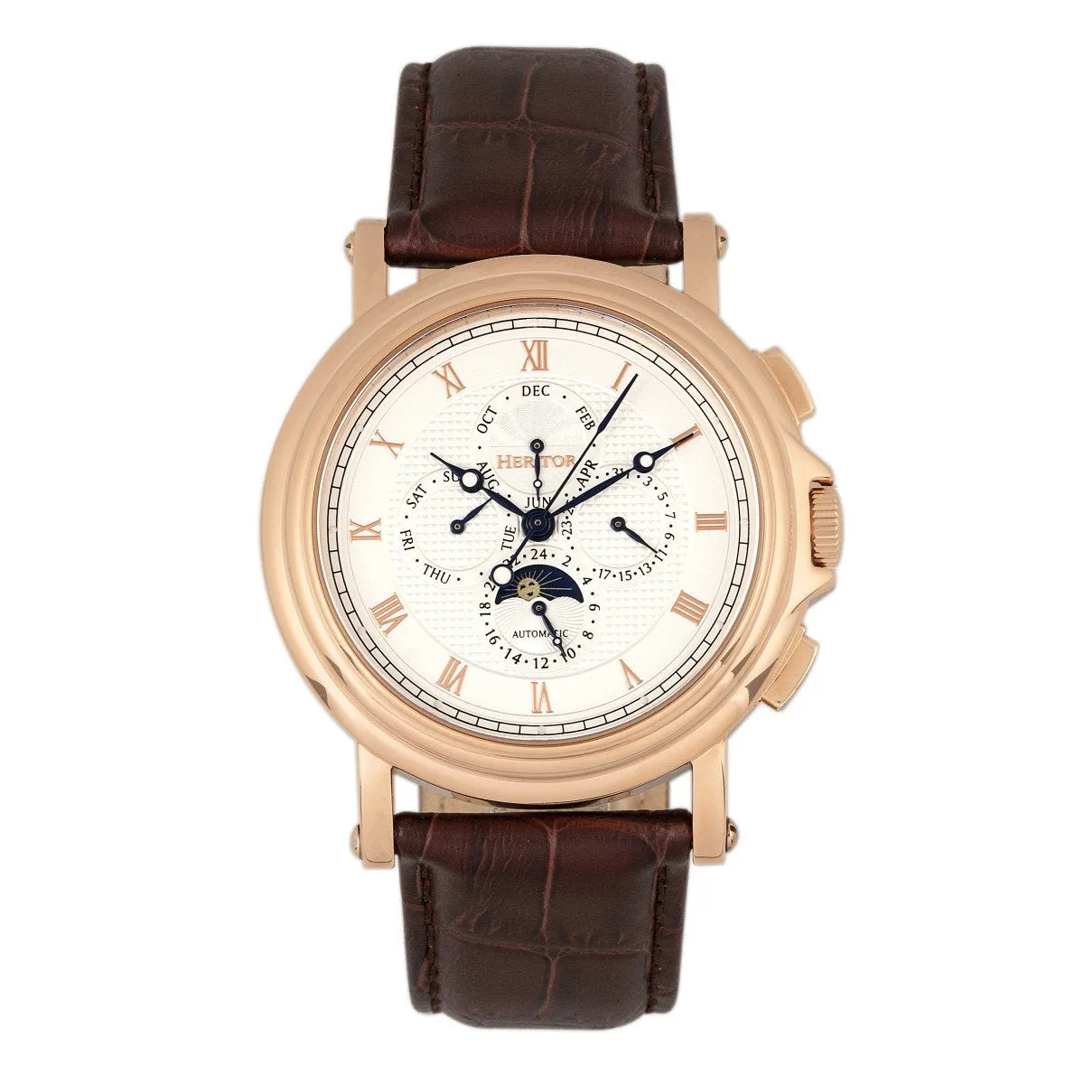 Heritor Automatic Kingsley Leather-Band Watch w/Day/Date