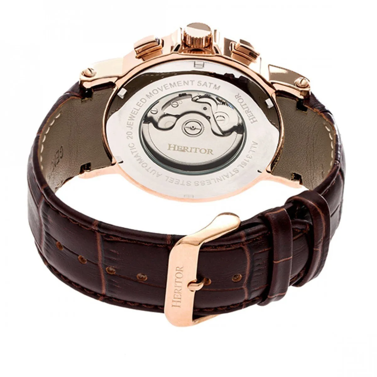 Heritor Automatic Kingsley Leather-Band Watch w/Day/Date