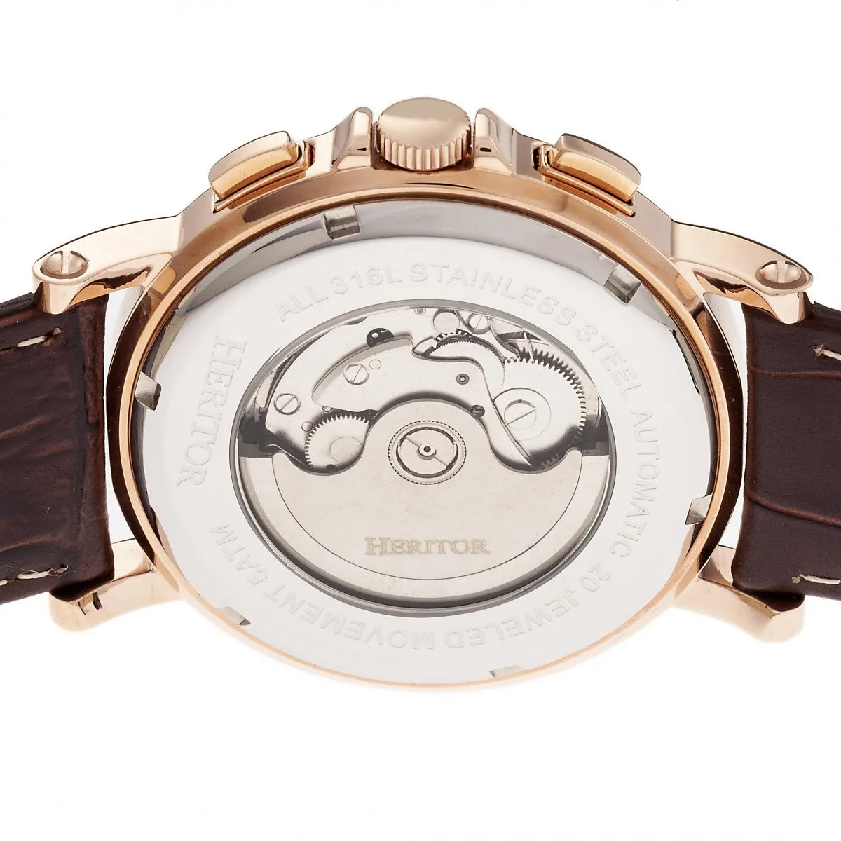 Heritor Automatic Kingsley Leather-Band Watch w/Day/Date