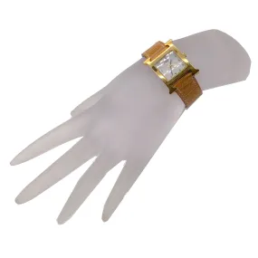 Hermes 2004 Tan / Gold Plated Crocodile Skin Leather 21mm Heure H Watch