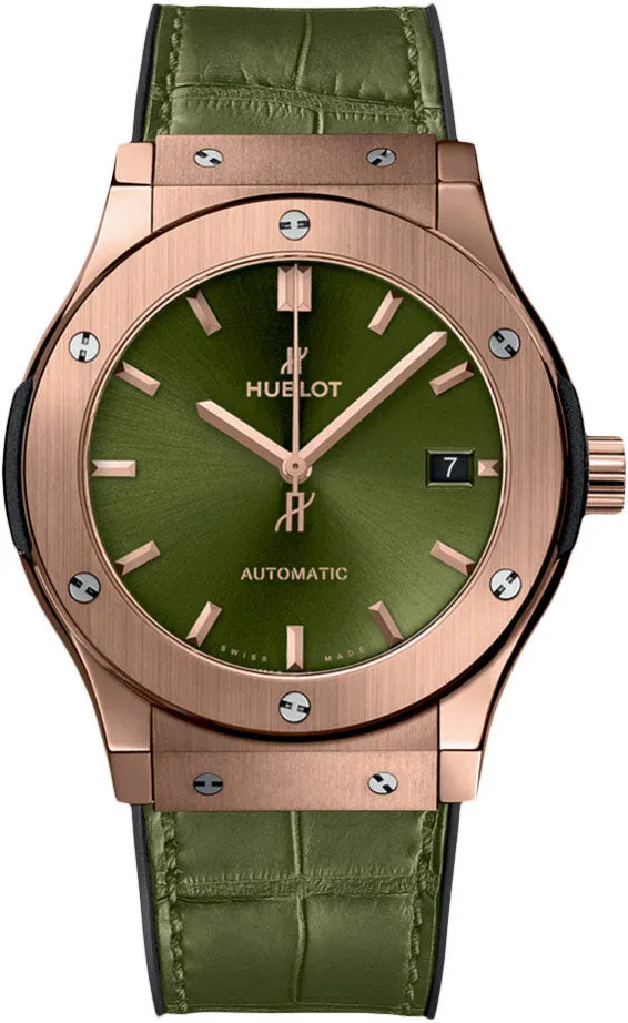 Hublot Classic Fusion King Gold Green Automatic Green Sunray Dial Men's Watch 511OX8980LR