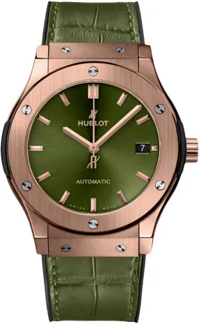 Hublot Classic Fusion King Gold Green Automatic Green Sunray Dial Men's Watch 511OX8980LR